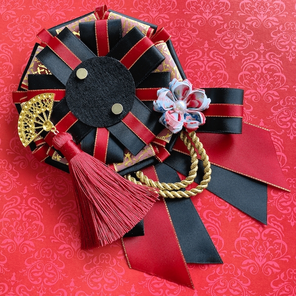 【グッズ-マグネット】ノンキャラオリジナル 和風ロゼット RD【G.triger】