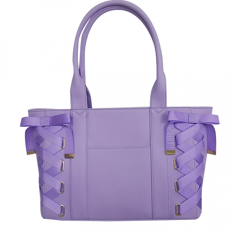 【グッズ-バッグ】ノンキャラオリジナル レースアップクリアポケトート パープル【クレスト】