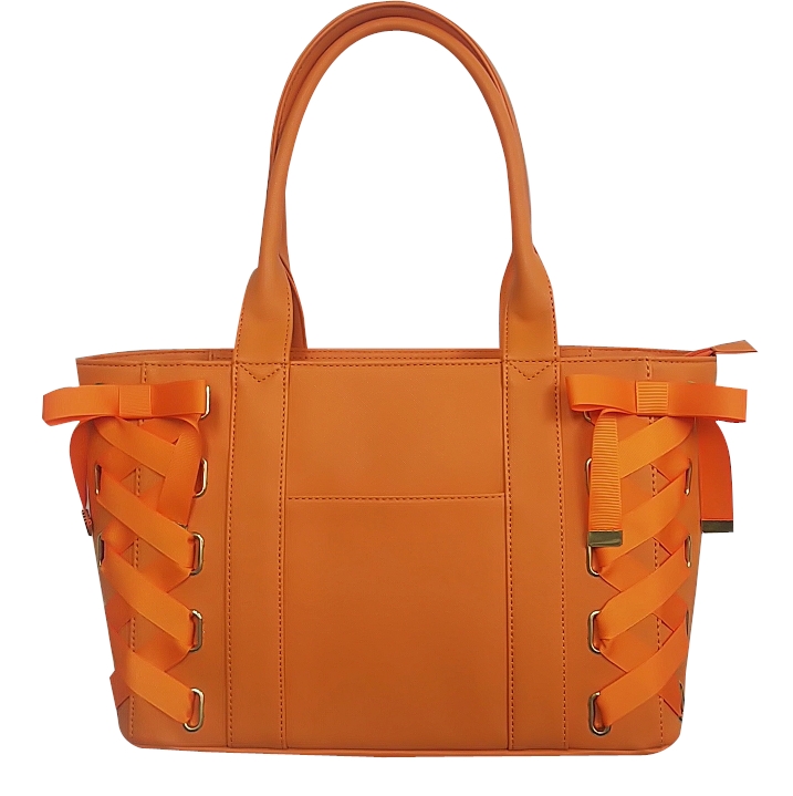 【グッズ-バッグ】ノンキャラオリジナル レースアップクリアポケトート オレンジ【クレスト】