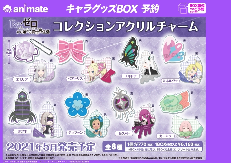 グッズ チャーム Re ゼロから始める異世界生活 コレクションアクリルチャーム アニメイト