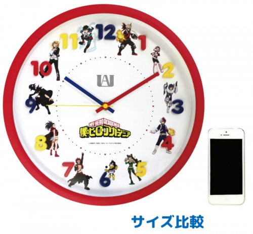 グッズ 時計 僕のヒーローアカデミア アイコンウォールクロック レッド アニメイト