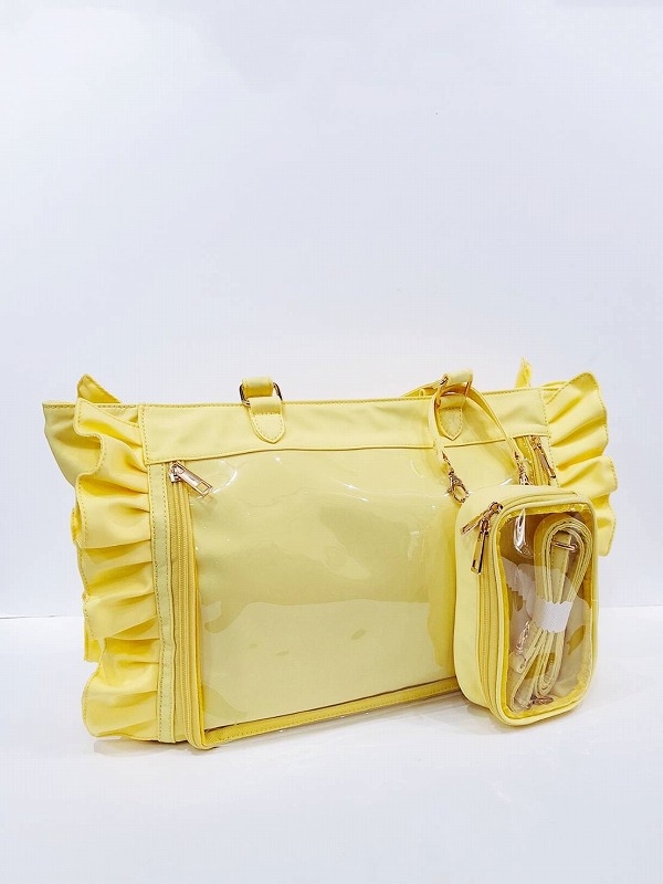 【グッズ-バッグ】春奈るな×REA RAREコラボ OSHI TO DATE（オシトデート） ぬいポ付A4面フリルバッグ ハニーシュガー（イエロー）【REA RARE】