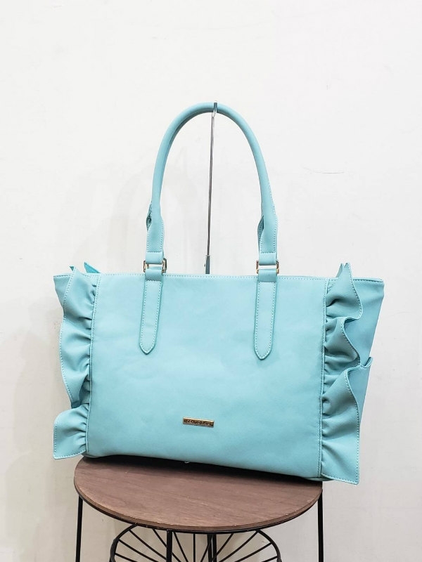 【10%OFF】【グッズ-バッグ】春奈るな×REA RAREコラボ OSHI TO DATE（オシトデート）フリルトートバッグ チョコレートミント【REA RARE】