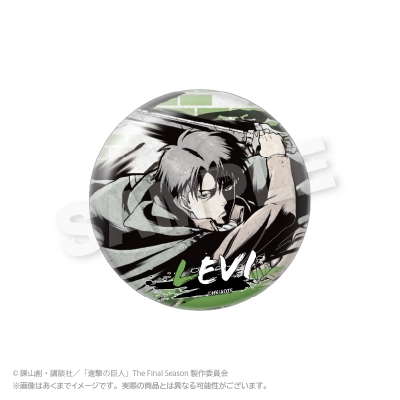 【グッズ-バッチ】進撃の巨人 墨絵風ちょいデカ缶バッジ リヴァイ【再販】