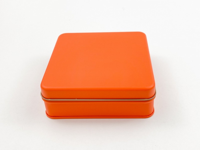 【グッズ-小物入れ】ノンキャラオリジナル カラフル缶ケース パンプキン スクエアタイプ