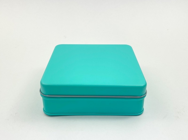 【30%OFF】【グッズ-小物入れ】ノンキャラオリジナル カラフル缶ケース ジュエリーブルー スクエアタイプ