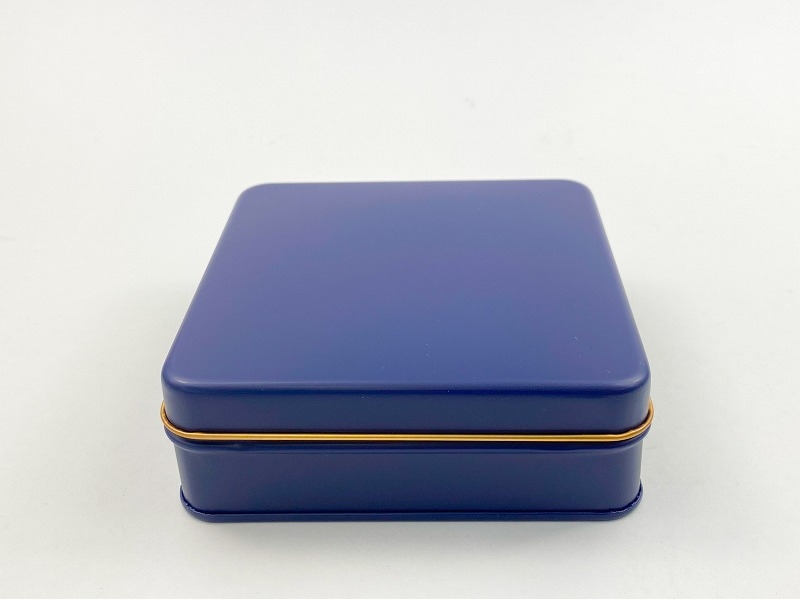【グッズ-小物入れ】ノンキャラオリジナル カラフル缶ケース ナイトブルー スクエアタイプ