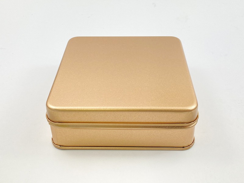 【グッズ-小物入れ】ノンキャラオリジナル カラフル缶ケース ローズピンク スクエアタイプ