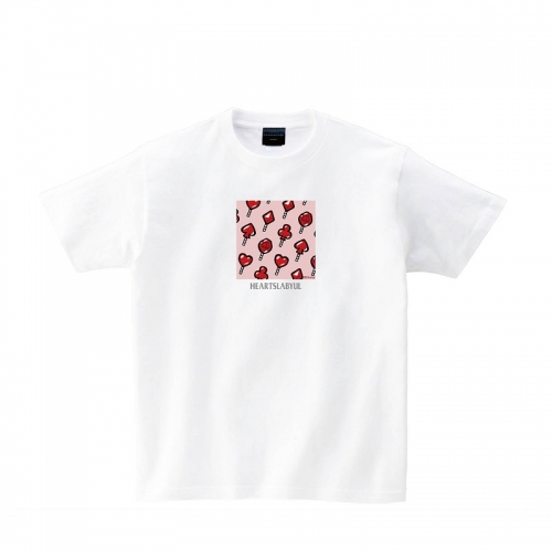 グッズ Tシャツ ディズニー ツイステッドワンダーランド ハーツラビュル寮 キャンディ総柄 ビッグシルエットtシャツ ホワイト M アニメイト