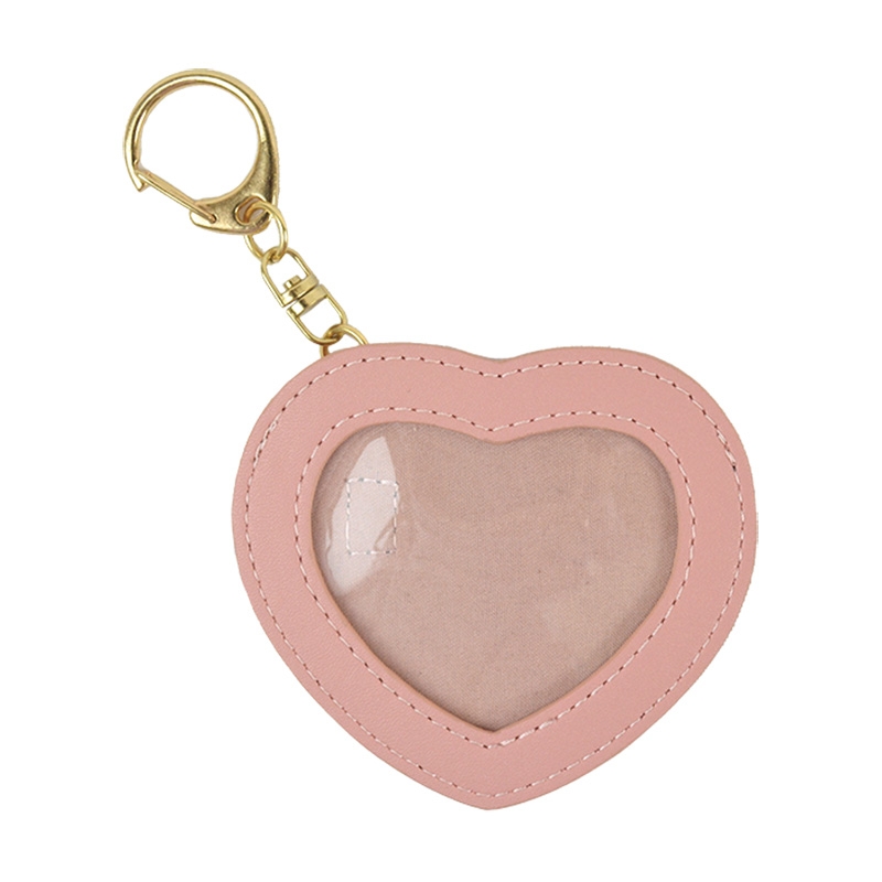 【グッズ-カバーホルダー】ノンキャラオリジナル レザー風ハート缶バッジケース ピンク【Appel Toi】