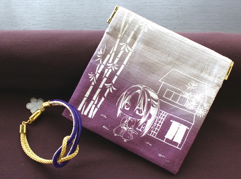 【グッズ-腕輪】薄桜鬼 真改 京くみひもブレスレット(ミニポーチ付) 土方歳三 紫【舞扇堂】