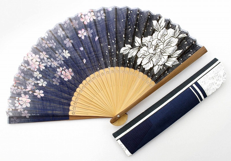 【グッズ-扇子】薄桜鬼 真改 扇子袋セット 斎藤一 紺【舞扇堂】