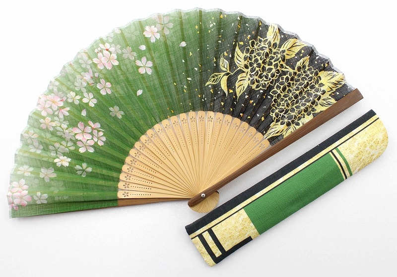 【グッズ-扇子】薄桜鬼 真改 扇子袋セット 沖田総司 緑【舞扇堂】