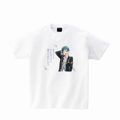 【グッズ-Tシャツ】『ディズニー ツイステッドワンダーランド』 Tシャツ ホワイト フロイド&セリフ M