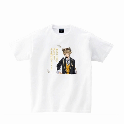 【グッズ-Tシャツ】『ディズニー ツイステッドワンダーランド』 Tシャツ ホワイト ラギー&セリフ M