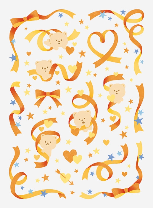 【70%OFF】【グッズ-ステッカー】ノンキャラオリジナル ファブラブ デコレーションステッカー リボン03【favluv】