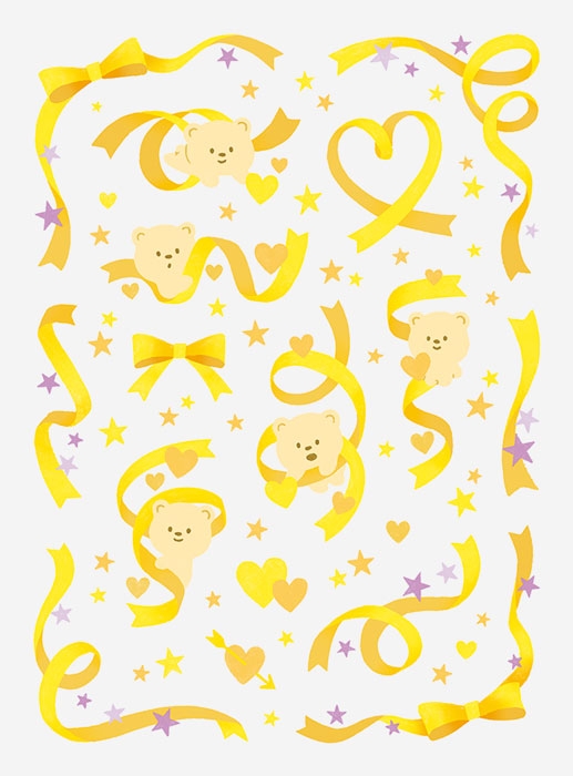 【グッズ-ステッカー】ノンキャラオリジナル ファブラブ デコレーションステッカー リボン04【favluv】