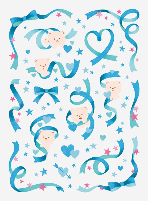 【グッズ-ステッカー】ノンキャラオリジナル ファブラブ デコレーションステッカー リボン06【favluv】