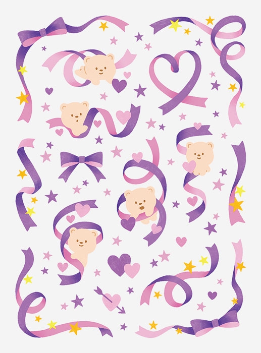 【グッズ-ステッカー】ノンキャラオリジナル ファブラブ デコレーションステッカー リボン07【favluv】