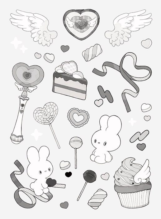 【グッズ-ステッカー】ノンキャラオリジナル ファブラブ デコレーションステッカー マジカル08【favluv】