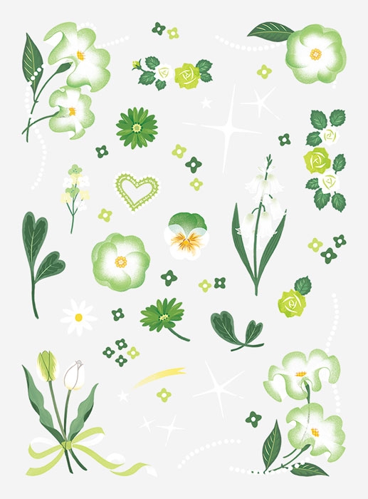 【グッズ-ステッカー】ノンキャラオリジナル ファブラブ デコレーションステッカー フラワー05【favluv】