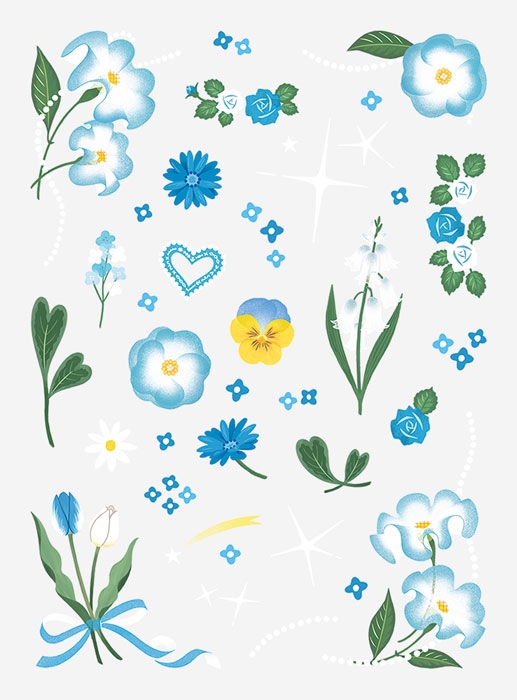 【グッズ-ステッカー】ノンキャラオリジナル ファブラブ デコレーションステッカー フラワー06【favluv】