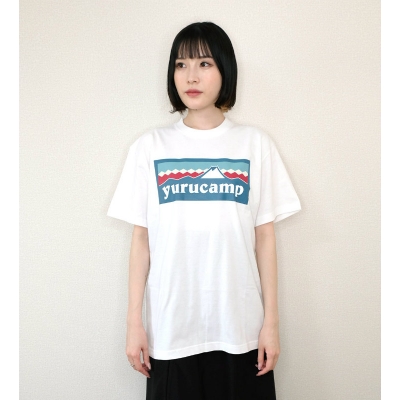 【グッズ-Tシャツ】ゆるキャン ふじさんロゴ Tシャツ リン L ホワイト【アクロス】