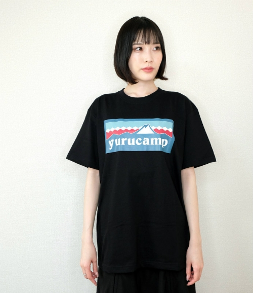 グッズ-Tシャツ】ゆるキャン ふじさんロゴ Tシャツ リン M ブラック 