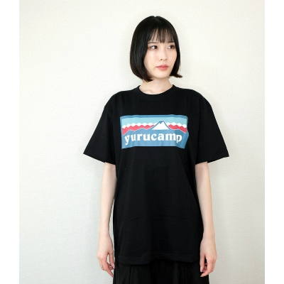 【グッズ-Tシャツ】ゆるキャン ふじさんロゴ Tシャツ リン L ブラック【アクロス】