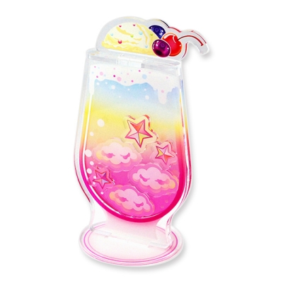 【グッズ-スタンドポップ】ノンキャラオリジナル クリームソーダ-レインボー-【にじ丸商店】