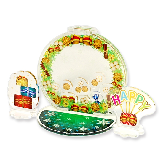 【グッズ-スタンドポップ】ノンキャラオリジナル Wreath-冬の緑色のリース-【にじ丸商店】
