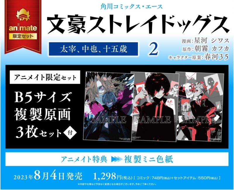 コミック】文豪ストレイドッグス 太宰、中也、十五歳(2) アニメイト 