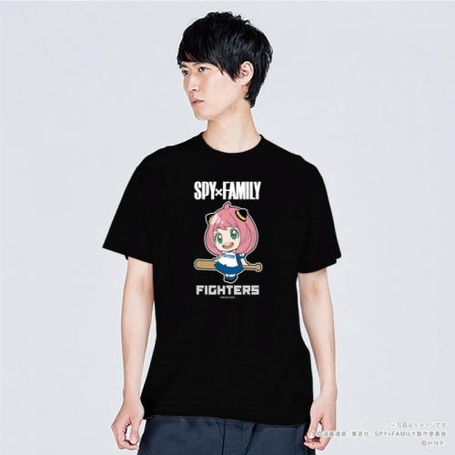 グッズ Tシャツ Spy Family プロ野球コラボ 北海道日本ハムファイターズ アーニャ フォージャー Tシャツ キッズ ブラック 110サイズ アニメイト