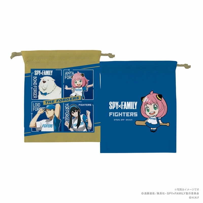 グッズ バッグ 財布類 グッズ 巾着 Spy Family プロ野球コラボ 北海道日本ハムファイターズ 巾着 アニメイト