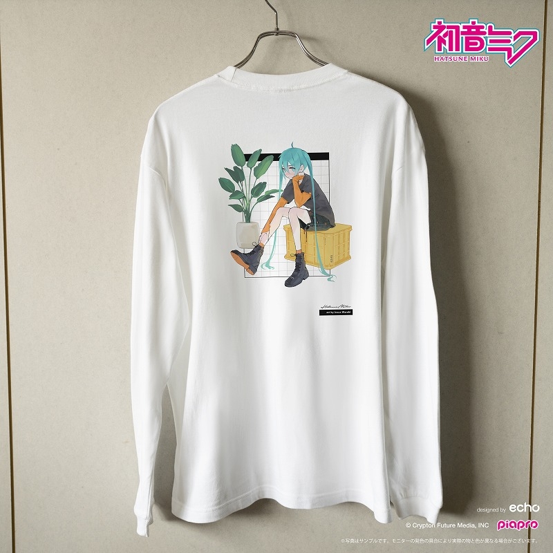 【グッズ-Tシャツ】初音ミク イラストレーターコラボ 長袖Tシャツ イノウエワラビモデル Mサイズ【CHORD】