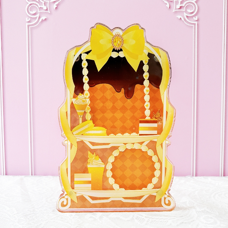 【グッズ-スタンドポップ】ノンキャラオリジナル アクリルフレーム【アフタヌーンティー】 缶バッジ・カード用 イエロー【G.triGer】