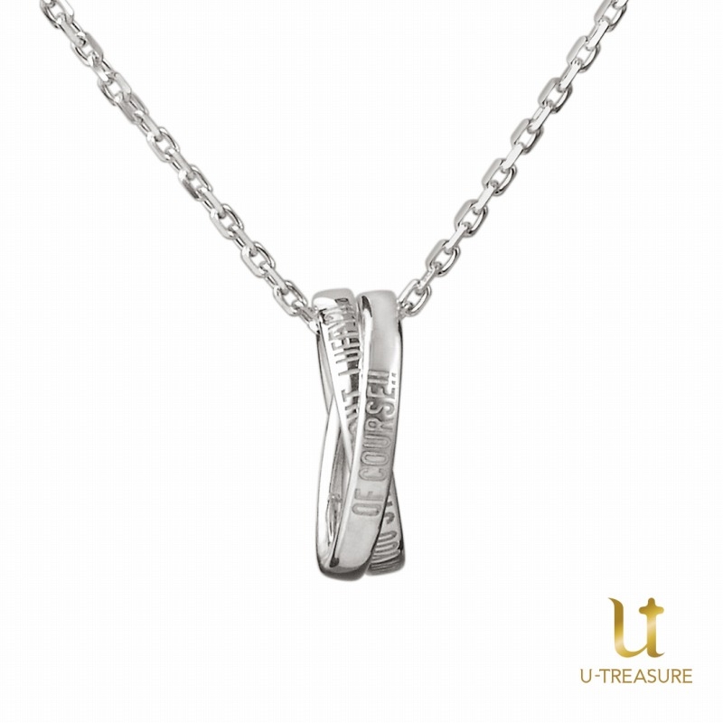 【グッズ-ネックレス】ワンピース エース＆ルフィ ダブルリングネックレス シルバー