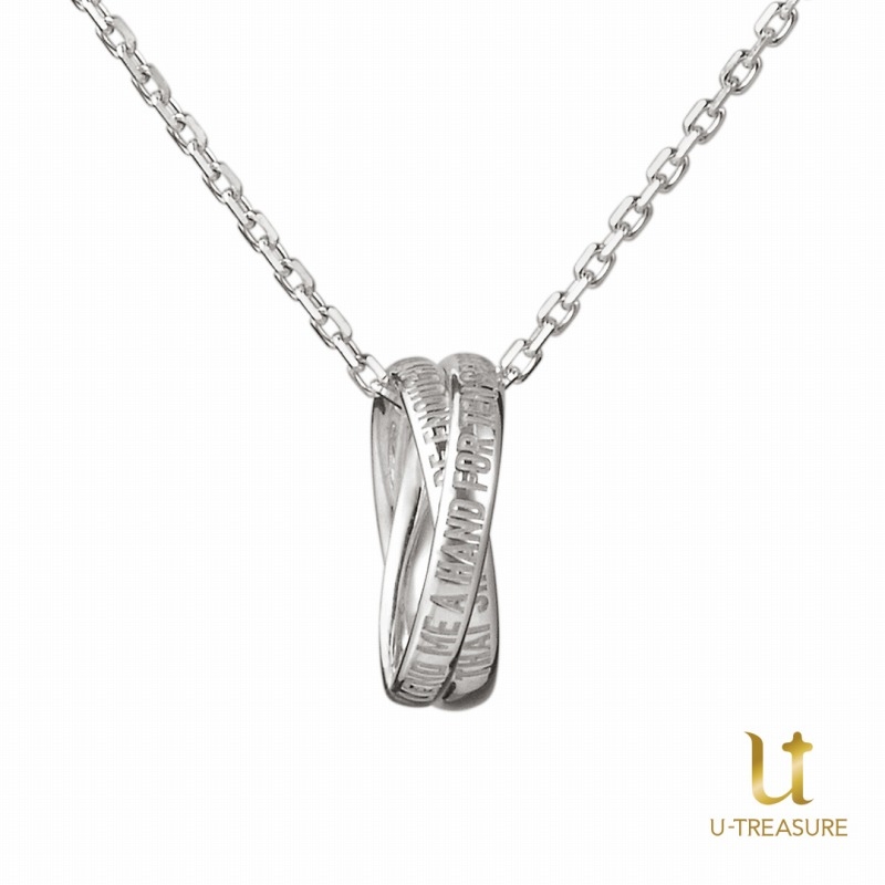 【グッズ-ネックレス】ワンピース ゾロ＆サンジ ダブルリングネックレス シルバー