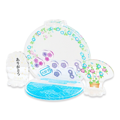 【グッズ-スタンドポップ】ノンキャラオリジナル 枝垂れ-アサガオ-青色-【にじ丸商店】