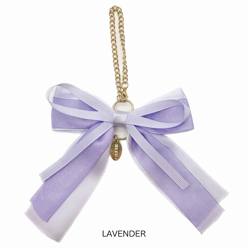 【グッズ-チャーム】ノンキャラオリジナル 推し活参戦メンカラリボンチャーム ラベンダー【推しラボ】