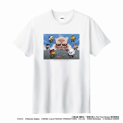 【グッズ-Tシャツ】進撃の巨人×パ・リーグ6球団コラボ 2024進撃の巨人/パシフィック・リーグ6球団 Tシャツ (マスコット) XLサイズ