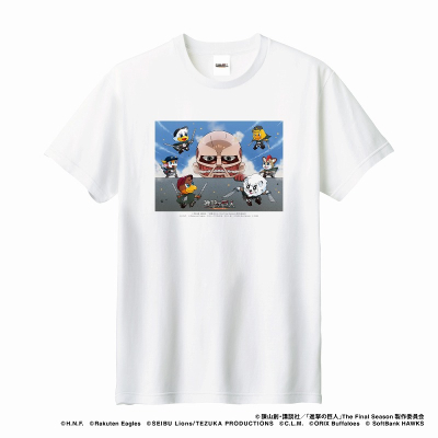 【グッズ-Tシャツ】進撃の巨人×パ・リーグ6球団コラボ 2024進撃の巨人/パシフィック・リーグ6球団 Tシャツ (マスコット) Lサイズ
