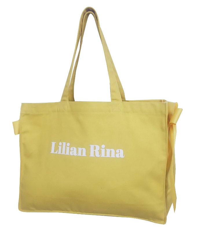 【グッズ-バッグ】ノンキャラオリジナル リリアンリーナサイドリボンクリアトート イエロー【クレスト】
