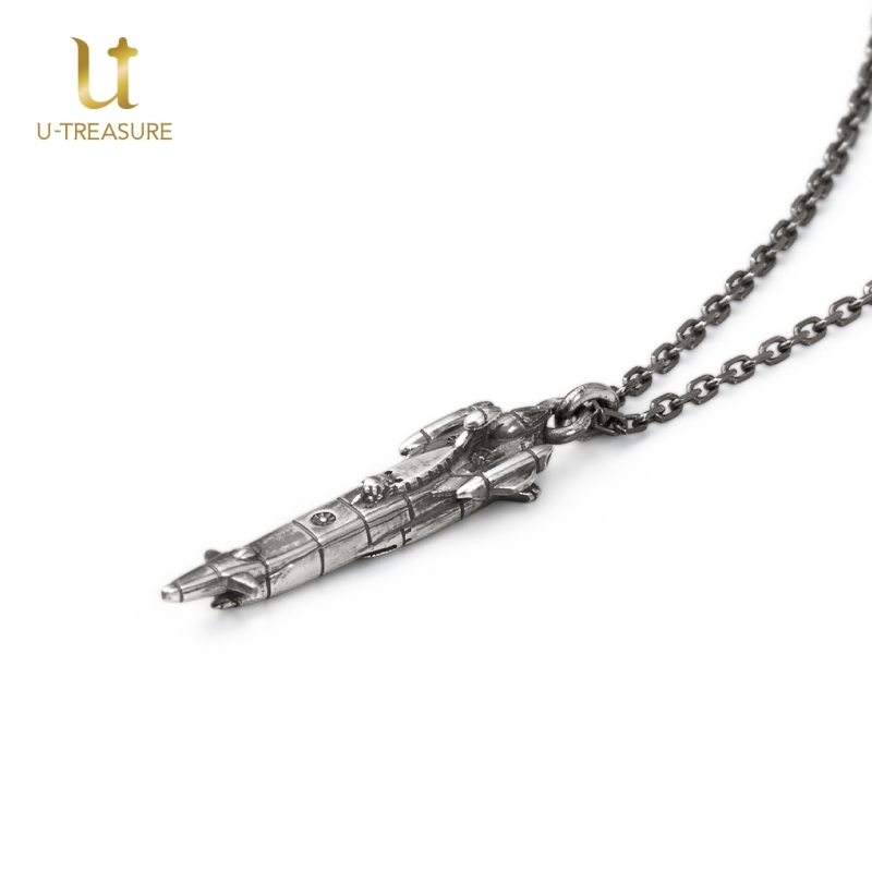 【グッズ-ネックレス】ふしぎの海のナディア ノーチラス号ネックレス シルバー いぶし加工