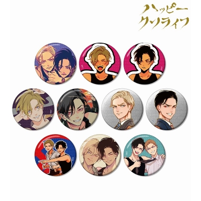 【グッズ-バッチ】ハッピークソライフ トレーディンググリッター缶バッジ