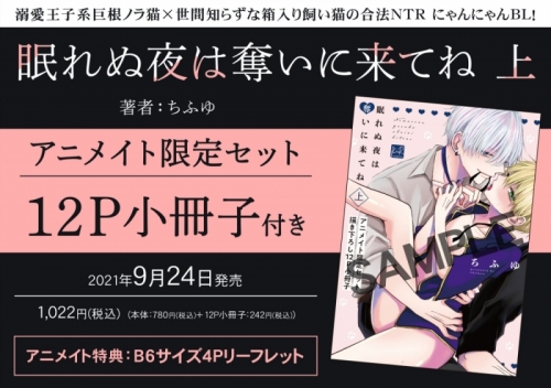 コミック 眠れぬ夜は奪いに来てね 上 アニメイト限定セット 12p小冊子付き アニメイト