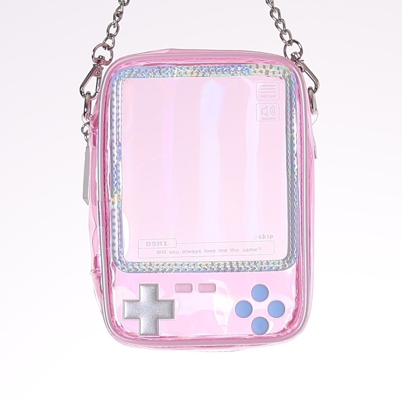 【グッズ-ポーチ】ノンキャラ Osel 携帯ゲーム型ぬいポーチ ピンク