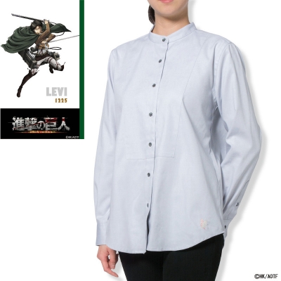 【グッズ-シャツ】進撃の巨人 レディースカジュアルシャツ リヴァイ Lサイズ