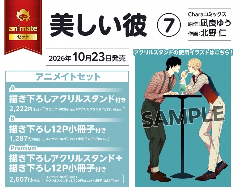 【コミック】美しい彼(7) アニメイトセットB【描き下ろし12P小冊子付き】