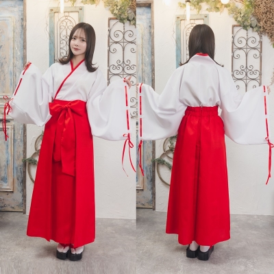 【コスプレ-衣装】コスプレ 巫女さん ロング